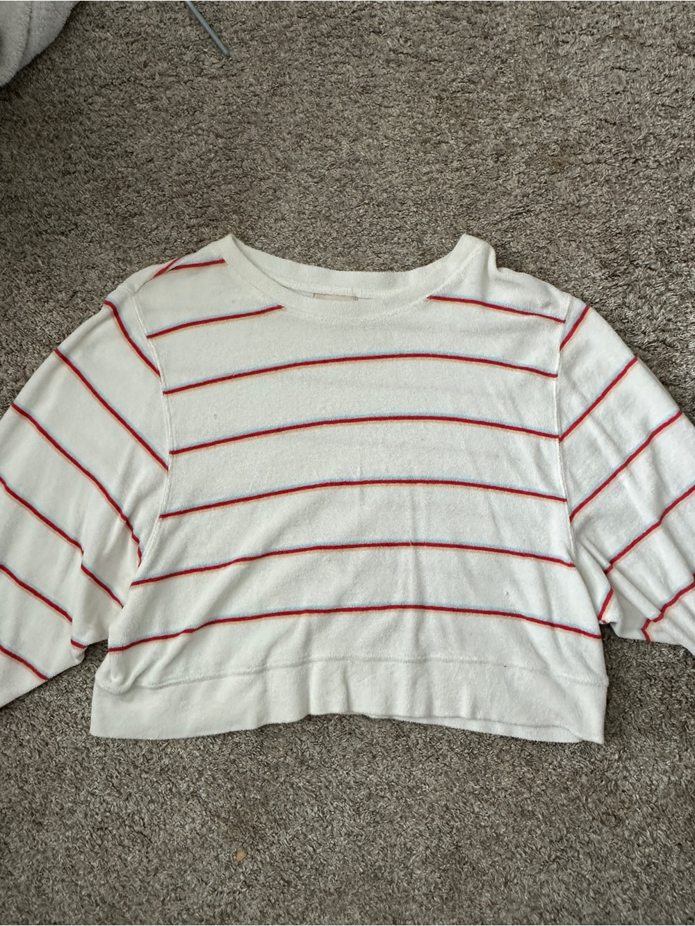 Long-sleeve crewneck crop top
